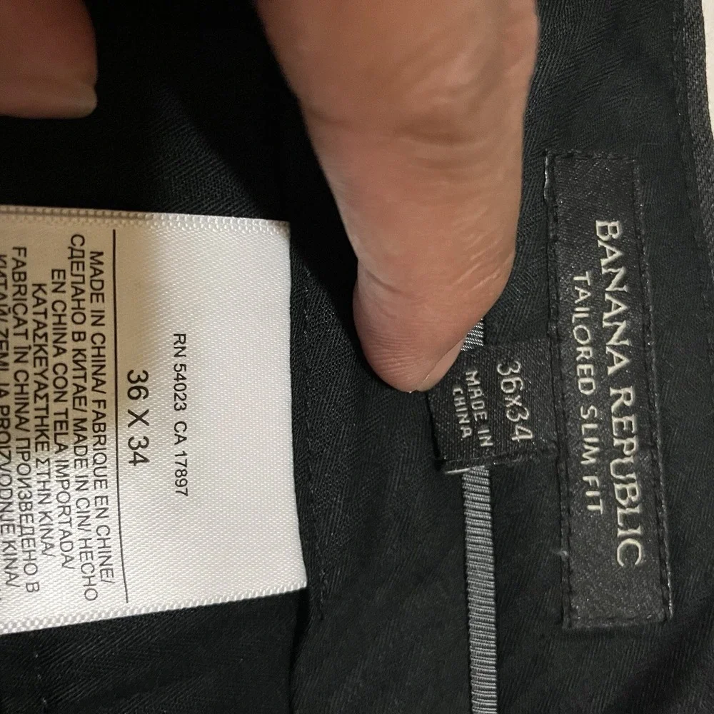 Banana Republic Dress Pants Mens 36x33 Charcoal Gray Modern Slim Fit‎ Lanificio